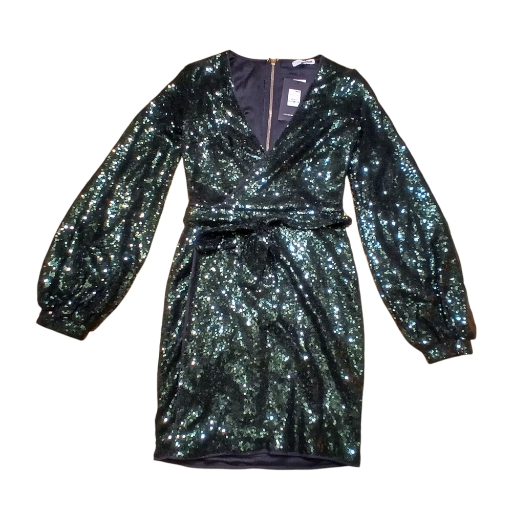 Fashion Nova Green Sequin Mini Dress NWT Size S